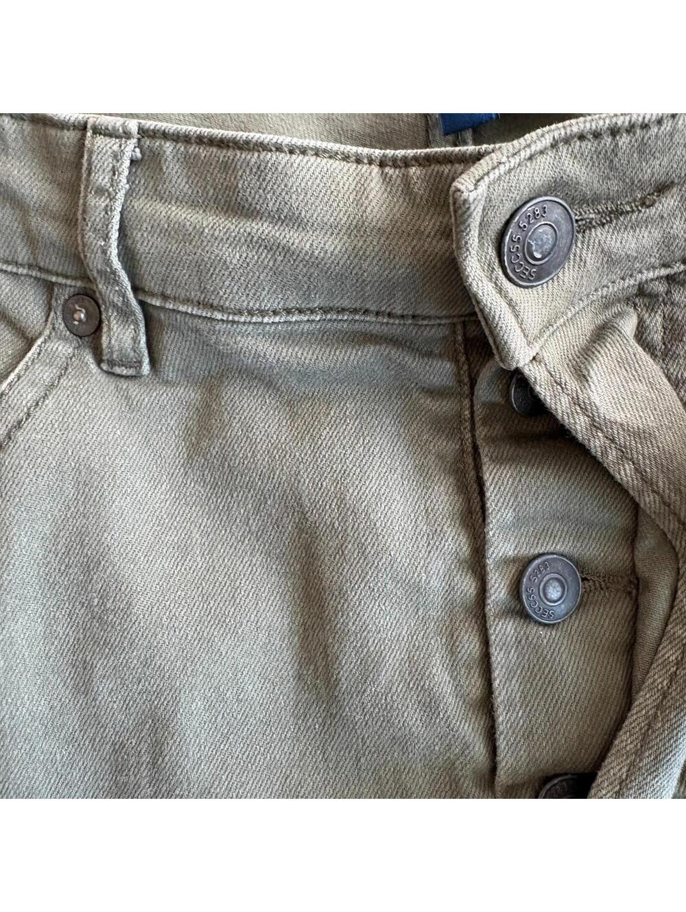 Skinny Moto Distressed Jeans H&M Tag 33 Fits Like 32X31 Olive Green Biker - Picture 7 of 8